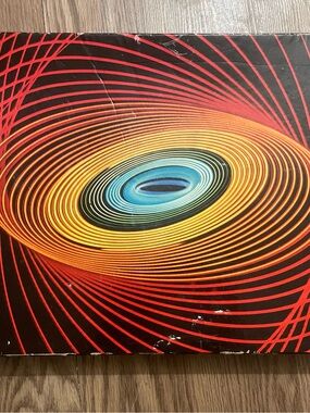 Abstract Concentric Spiral Wall Art - Red, Yellow, Blue